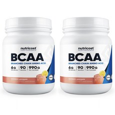 뉴트리코스트 BCAA 라즈베리 레모네이드 글루텐 프리, 990g, 2개