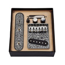 NEW-6 Strings 안장 브릿지 플레이트 3 웨이 스위치 컨트롤 플레이트 넥 픽업 세트 펜더 TL 텔레 캐스터 일렉트릭 기타 교체, Black_2