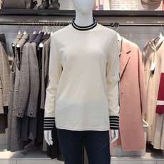 올리비아하슬러 넥 포인트 기본 니트 티셔츠 OH0WSW114