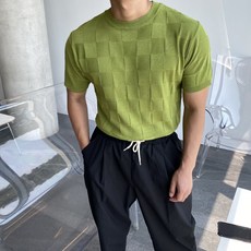 남자여름린넨니트