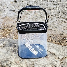  낚시 해루질 두레박 투명 조과통 접이식 살림통 낚시 물고기통, EVA 투명 두레박 