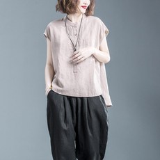 린넨민소매블라우스