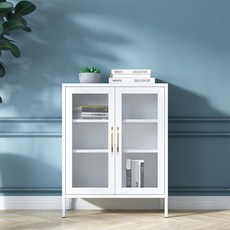 세덱그릇장 북유럽풍 주방 그릇 엔틱 찻장, 그리드 데스크 화이트 - 업그레이드