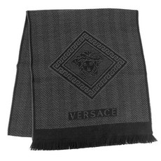 257840 베르사체 머플러 스톨 목도리 스카프 VERSACE 0641 0007 울 남녀공용 NEROGRIGIO 블랙 그레이