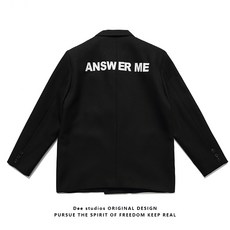 Dee studios백 레터 인쇄 캐주얼 작은 블레이저 남성과 여성2022봄의 새로운 재킷