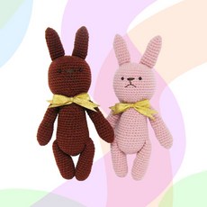 써니의실노리 손뜨개인형 토끼친구 DIY패키지 인형만들기, 살구색, 1