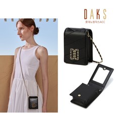 [백화점 정품발송] 닥스 ACC 편한가방 [완판재입고] DCWA3F382BK [거울내장] 블랙 DD로고 소가죽 미니크로스백 미니 숄더백 토트백 크로스백
