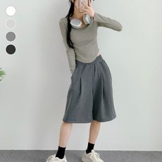 VALEUR 여자 여름 밴딩 버뮤다 트레이닝 데일리 반바지