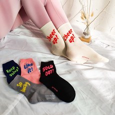 코코로맨틱 스트릿 레터링 포인트 긴양말