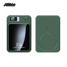 AJQ 맥세이프 고급 대용량 PD22.5W 초고속 무선 충전 보조배터리 10000mAh, 그린