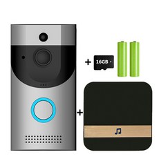Anytek 무선 wifi 비디오 초인종 카메라 ip 링 도어 벨 양방향 오디오 app 제어 ios 안드로이드 배터리 전, 03 Kit 3