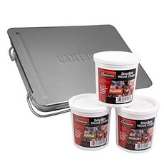 Camerons Products Stovetop Smoker - The Original (11” x 15” x 3.5”) Value Pack Stainless Steel Smok, Silver, Large w/3 chips, 1개