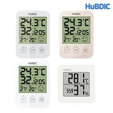 비타하우스 휴비딕 시계 온습도계 HT-1 화이트 디지털 온도계, 1개
