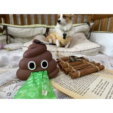  허니수니 똥모양똥츄 리필2개포함 배변봉투, 10개, 갈색 