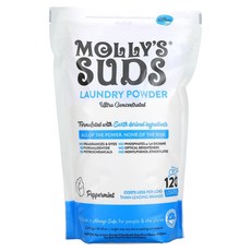 몰리스 서즈 Molly’s Suds 세탁 세제 분말 고농축 페퍼민트 향 2.275kg(80.25oz), 1개