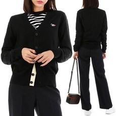 메종키츠네 20FW FU00501KT1036 블랙 울 가디건