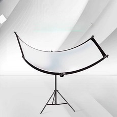 반사판 U자형 인물사진 촬영 사진관 곡선형 조립식, 1개, 대형-60x180cm+70cm 스탠드