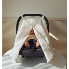 예스베베 바구니카시트가리개 데이지크림 사계절용 조리원퇴소 신생아 외출 에어컨바람 찬바람 보호