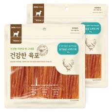 굿데이 건강한육포 반려견간식 300g, 닭가슴살 소프트 스틱, 2개
