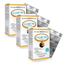  캘리포니아 골드 뉴트리션 락토비프 펫 강아지 고양이 유산균 프로바이오틱스 50억 60캡슐 3개 