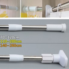 일자 샤워봉 욕실긴압축봉 압력봉 행거커튼봉, 원형 70~120cm