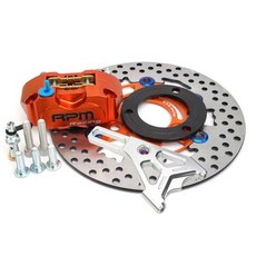 오토바이 브레이크 rpm 캘리퍼 220mm 디스크 디스크 세트 범용 4 피스톤 스쿠터 피트 스트리트 더트 바이크용 후면 220mm, 7) Orange B