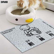 비산방지 미끄럼방지 매트 반려동물 식사매트 고양이 케이지 고양이 전용 고양이 모래대야 모래받이 매트, 로터스 루트 절단 개