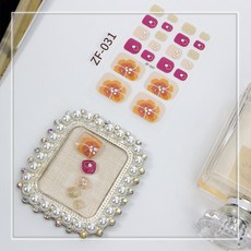 Zhengxiang 여름 새로운 발 스티커 네일 스티커 3D 다이아몬드 네일 스티커 일본과 한국 무역 네일 스티커 가짜 손톱, Zf-031_네일페이스트+종이카드+알콜부대+네일텀블