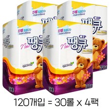 땡큐 프리미엄 3겹 데코 화장지 15m, 30개입, 4개