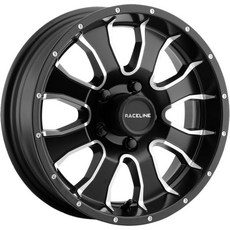 Raceline atv 타이어 오프로드 교체 레이스라인 휠 860M 맘바 트레일러 새틴 블랙 가공 페이스 (13 x 4.5인치 / 5 114mm -0mm 오프셋)