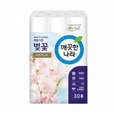 깨끗한나라)3겹데코벛꽃향프리미엄화장지(27Mx30롤), 1개