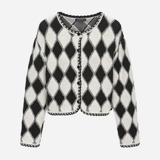 [써스데이 아일랜드] 다이아몬드 라운드넥 가디건_T232MCD302W