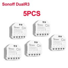 SONOFF DUAL R3/Lite 2 Gang DIY 미니 스마트 스위치 듀얼 릴레이 모듈 전력 계량 커튼 롤러 블라인드 컨, 04 Sonoff Dual R3 5PCS, 5개