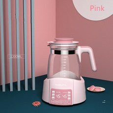 모유중탕기 이유식데우기 전기 물 유리 주전자 1.2L 볼륨 설정 온도 24 시간 따뜻한 차 커피 우유 아기 따, 03 Pink_01 220V