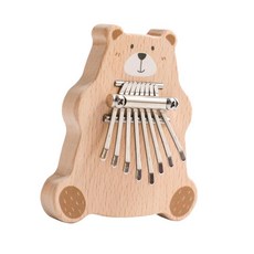 GHSHOP 곰 손가락 피아노 휴대용 만화 작은 음악 악기 초보자를위한 미니 핸드 악기 성인 선물 플레이어, 갈색, 목재, 1개
