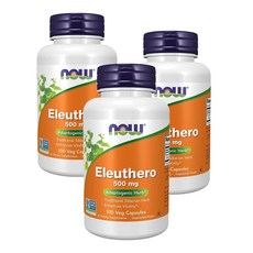 나우푸드 엘레우테로 500mg 가시오가피 NOW Eleuthero, 3개, 100정