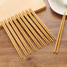 업소용 심플 젓가락 10모 세트 일식 중식 우드 대나무 젓가락(민), 01.대나무 젓가락(민), 노랑(10모) 240mm, 1개
