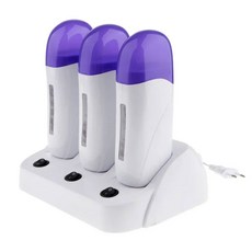 제모 롤 온 히터 워머 3 인 1 리필 가능한 카트리지 왁스멜트 기계 바디 스킨 케어 도구, UK-3 Seater, 1개
