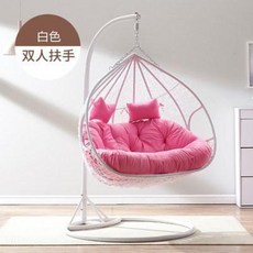 라탄그네의자 화이트 간이 흔들의자 슬립온 등나무집 에어 바운서의자 추천 발코니 소형, 01 R78화이트_싱글 라지핸들