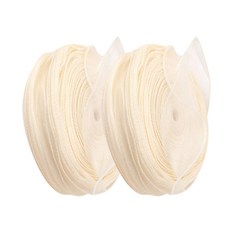 방구석상인 대용량 오간디 쉬폰 리본 40mm, 아이보리 73m