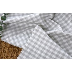 [듀라론정품 선염 냉감 원단] 무형광 그레이 체크 스트라이프