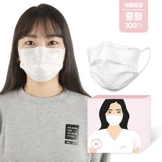 프로월드컵 [미세먼지 마스크] 무배 중형 화이트마스크Q(중형100매)-NC수원