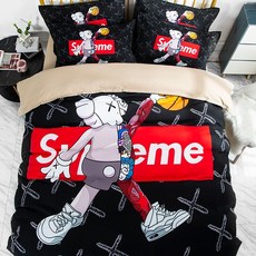 카우스 홈인테리어소품 KAWS SUPREME 슈프림 이불베개커버세트