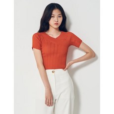 에잇세컨즈 브릭 언밸런스 네크라인 슬림 니트 (110751BY1C)