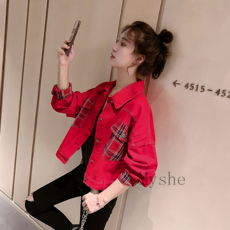 [Myshe]여성 크롭 데님 자켓 트렌디 봄 청자켓 Night9FEI611WT06
