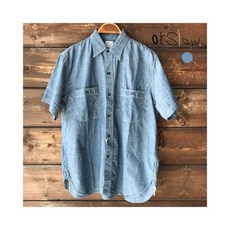 오어슬로우 샴브레이 반팔 워크셔츠 SHORT SLEEVE