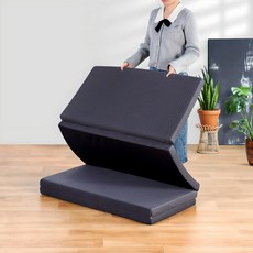 OleeSleep 經典4層折疊式記憶棉床墊, 5cm, 炭灰色