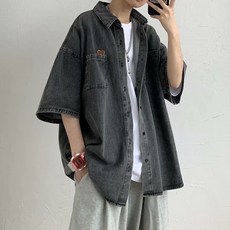 남자여름청셔츠셋업