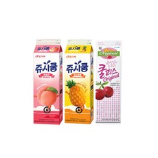 쥬시쿨+쿨피스 930ml 음료모음/쥬시쿨복숭아2+쥬시쿨파인2+쿨피스자두2/냉장무배, 6개