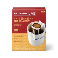 EDIYA COFFEE 哥倫比亞Supremo單品濾掛式咖啡, 8g, 7包, 1盒